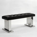 Banquette en velours et acier inoxydable Noir 160cm