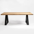 Table en bois rectangulaire avec pieds en métal noir 200x100x75cm
