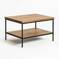 Table basse rectangulaire chêne/acier noir 80x50x40cm