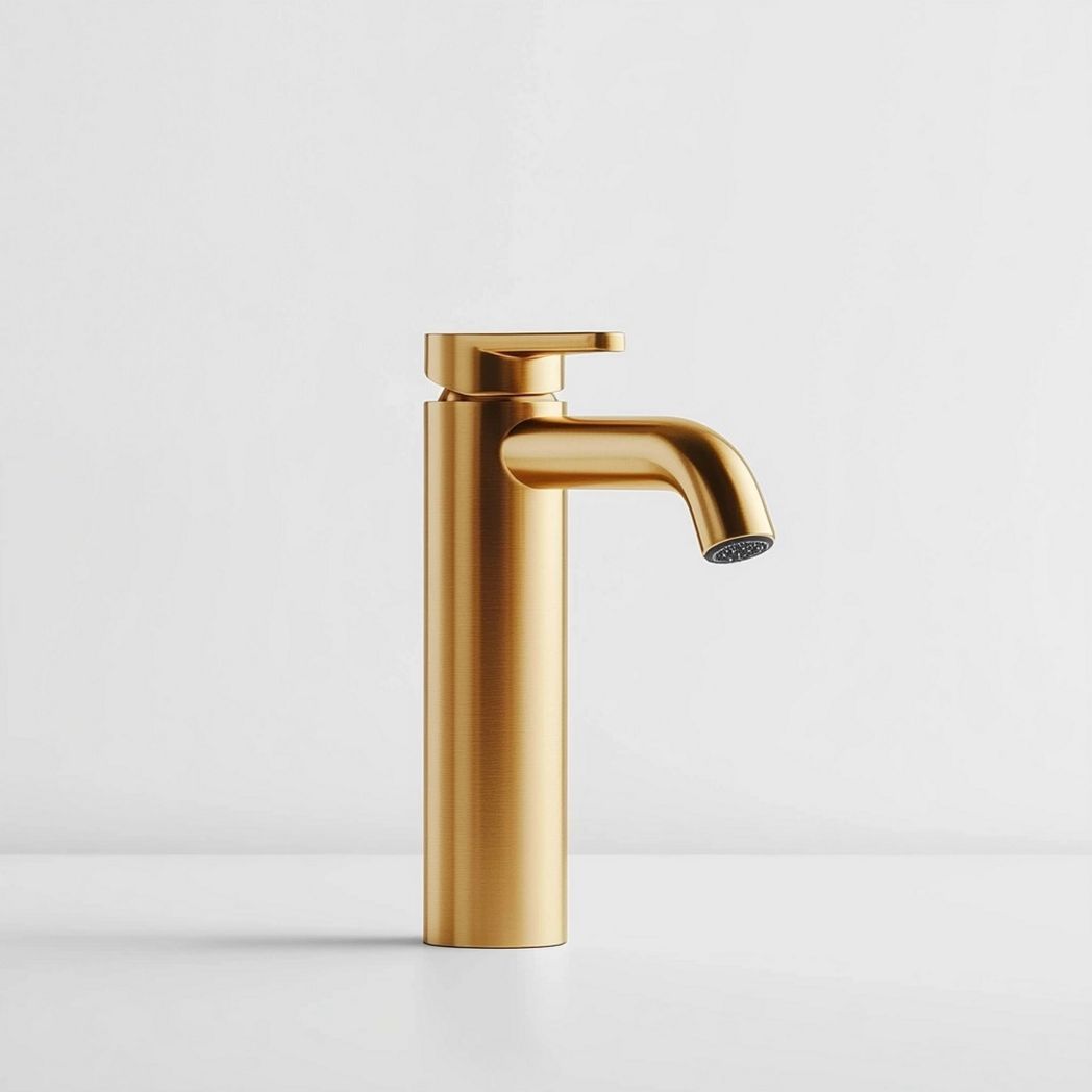 Robinet colonne en laiton doré pour lavabo, hauteur 30 cm