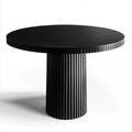 Table à manger ronde en MDF noir 120 cm