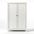 Armoire en Bois MDF Blanc avec Portes Battantes 200cm x 100cm x 60cm