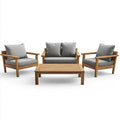 Ensemble de salon d'extérieur en bois 4 pièces