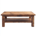 Table Basse Rectangulaire en Bois Massif avec Étagère 110x60x45 cm